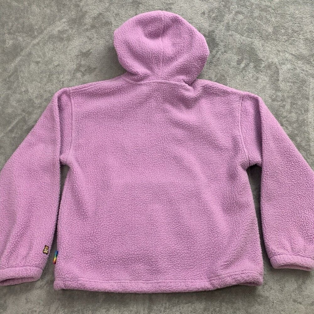 Teddy Fresh Hoodie Womens XS Pink Caterpillar Polar Fleece Pullover Sweatshirt - Picture 11 of 11